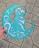 Golden Retriever "On The Moon" Metal Art