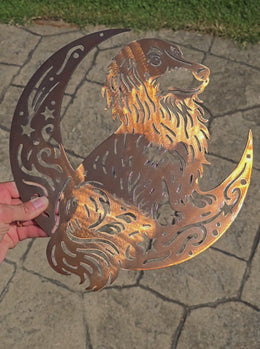 Dachshund Moon Metal Wall Art