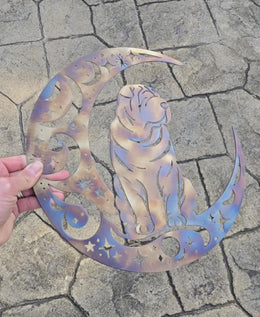 Shar Pei Moon Metal Wall Art