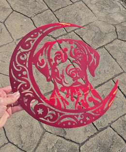 Dalmatian Moon Metal Wall Art