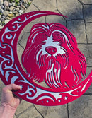 Bearded Collie "On The Moon" Metal Art
