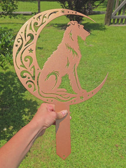 Irish Wolfhound Moon Garden Stake