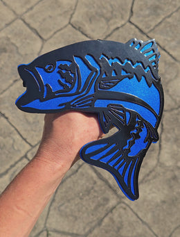 Largemouth Bass Metal Hitch Cover