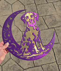 Dalmatian Moon Metal Wall Art