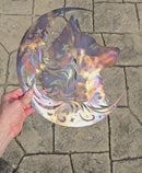 Wolf Hybrid "On The Moon" Metal Art