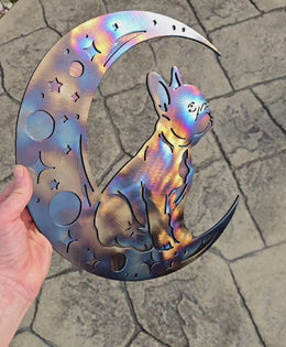 French Bulldog Moon Metal Wall Art