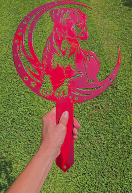 Boxer Moon Garden Stake