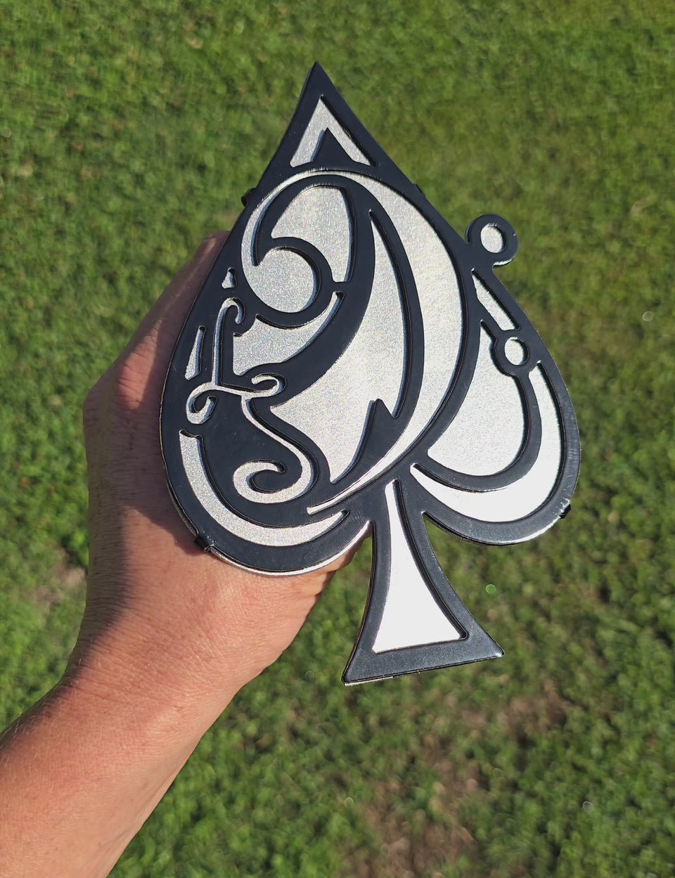 Video showing spade monogram hitch cover by Elite Metalworking