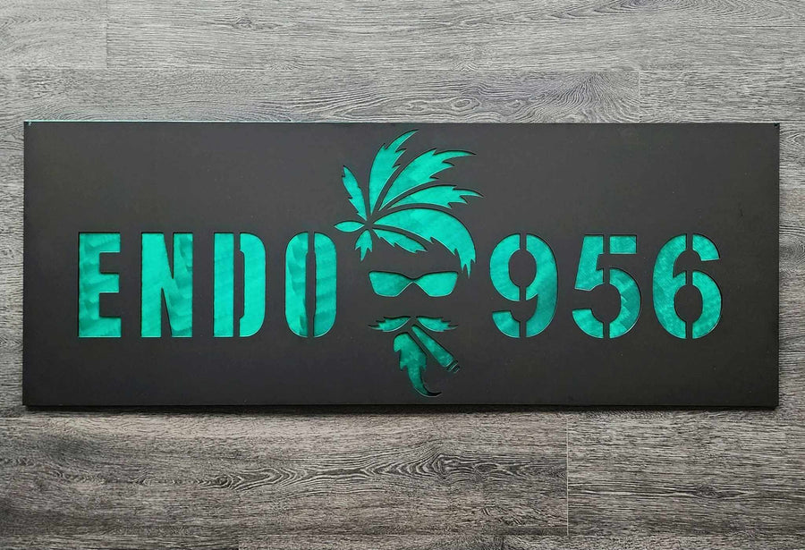 Endo 956 cannabis-themed lettering by Elite Metalworking