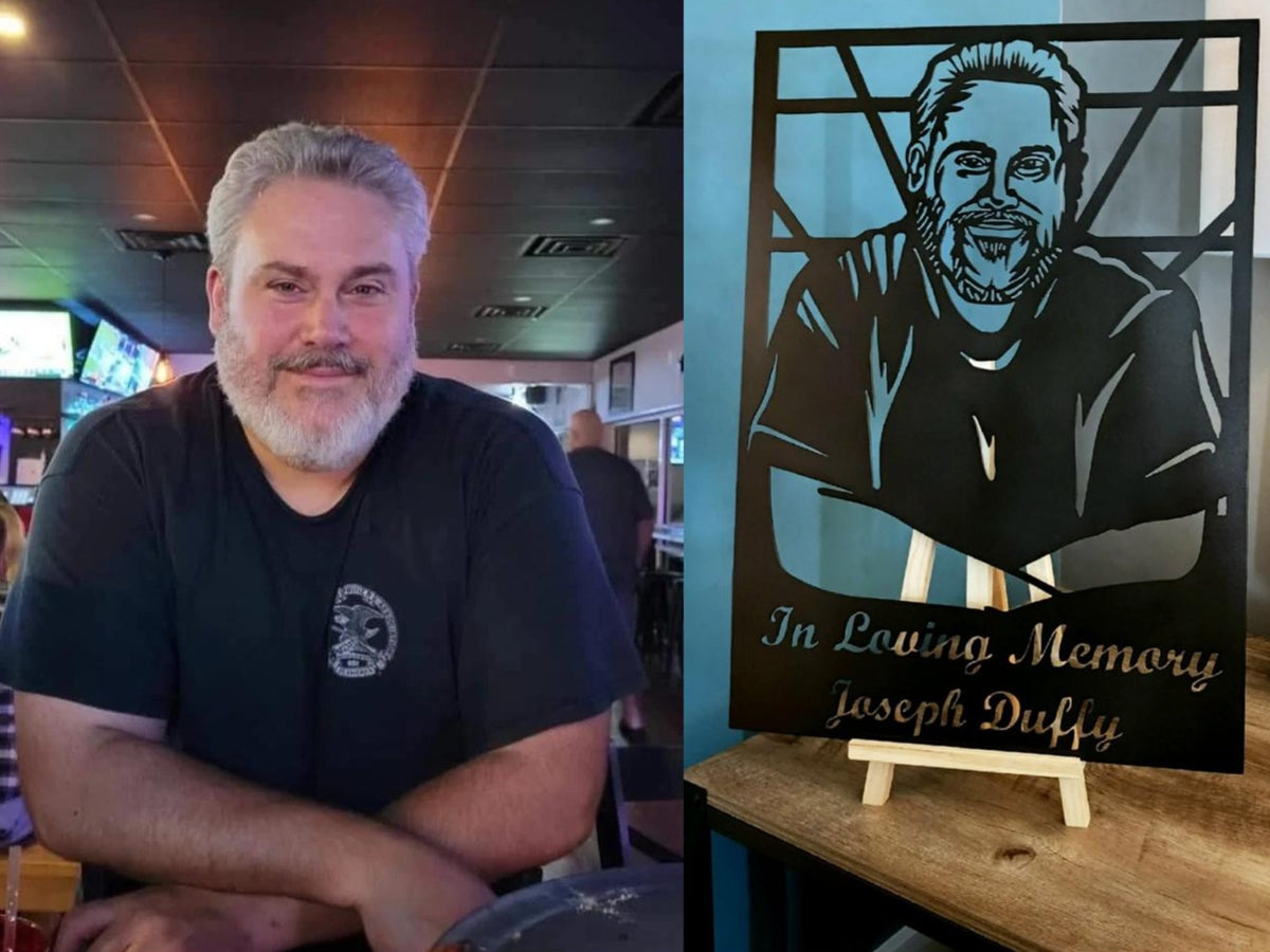 In Loving Memory memorial portrait and reference photograph by Elite Metalworking