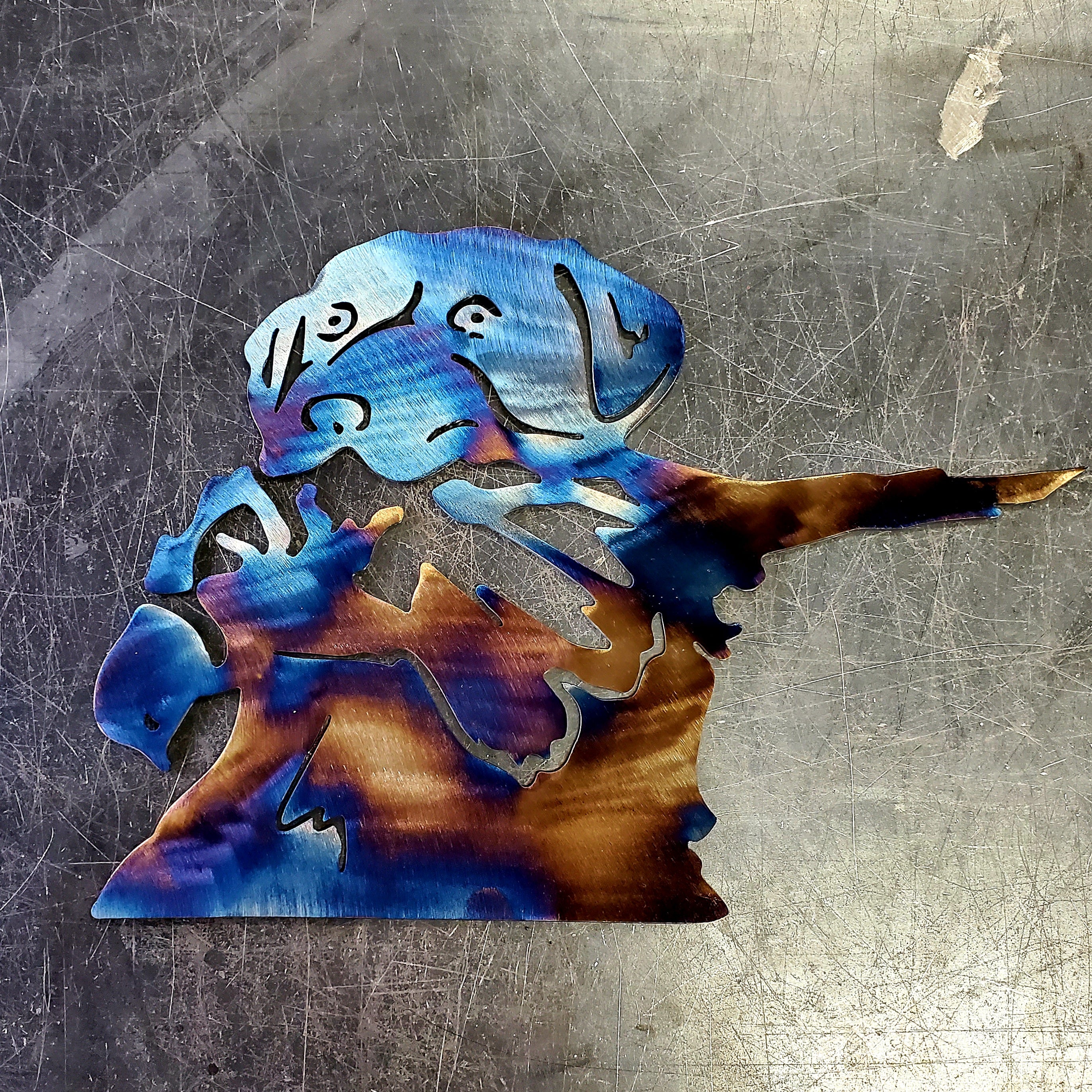 Labrador Retriever W/ Pheasant Metal Art👉In Stock!