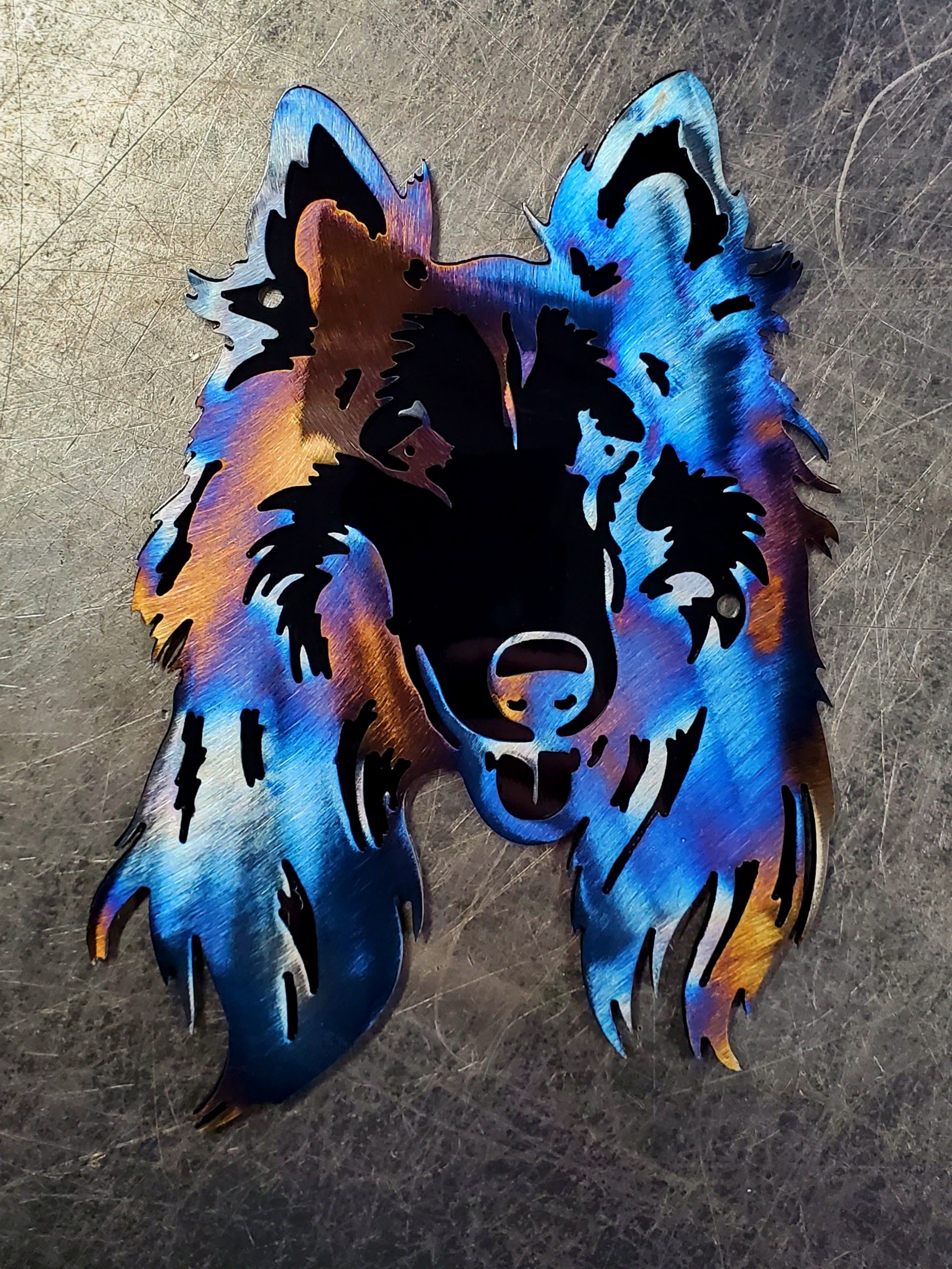 Rough Collie Metal Art