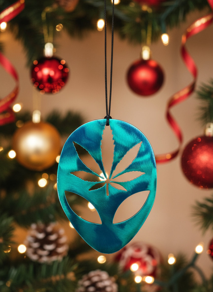 Alien Cannabis Leaf Ornament