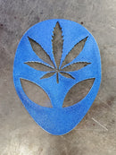Alien Cannabis Leaf Metal Art