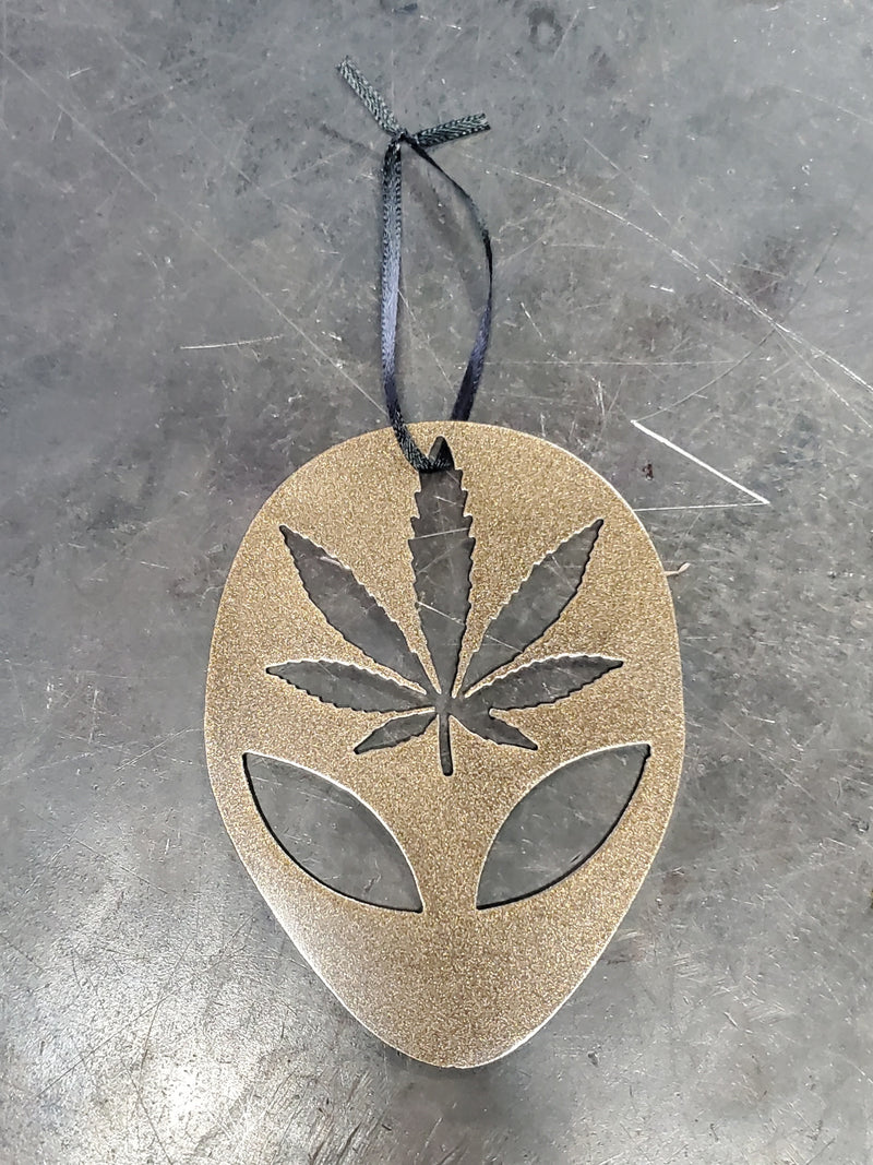 Alien Cannabis Leaf Ornament