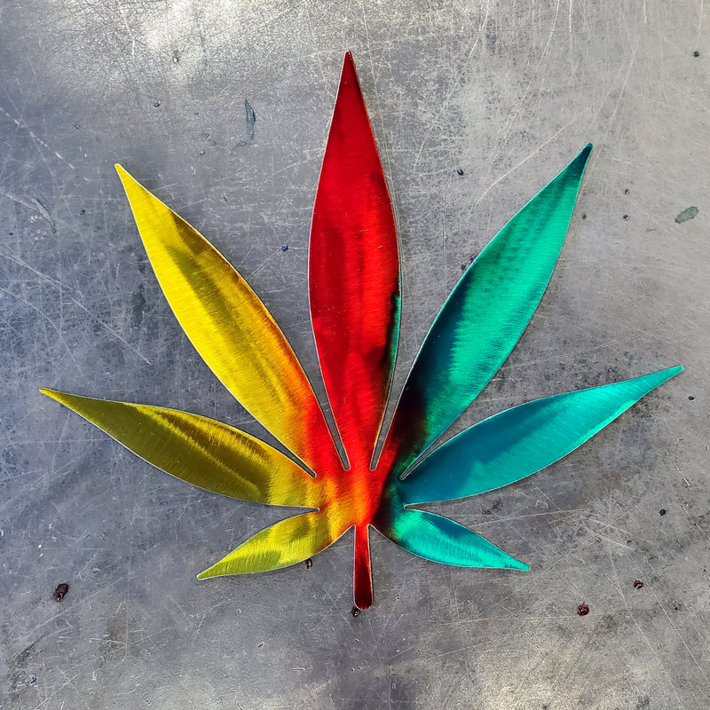 Cannabis Leaf Metal Art