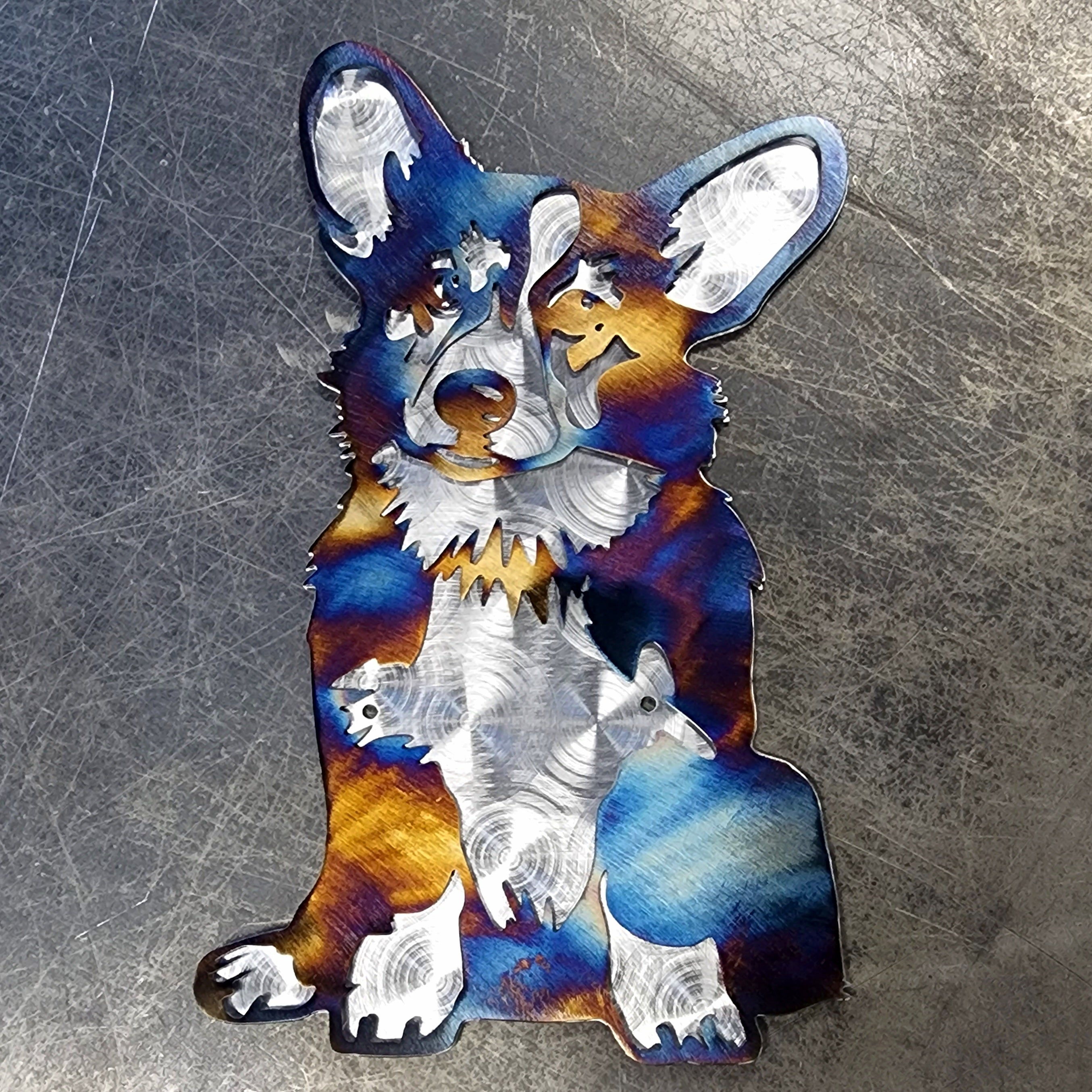 Corgi Docked Tail Metal Art