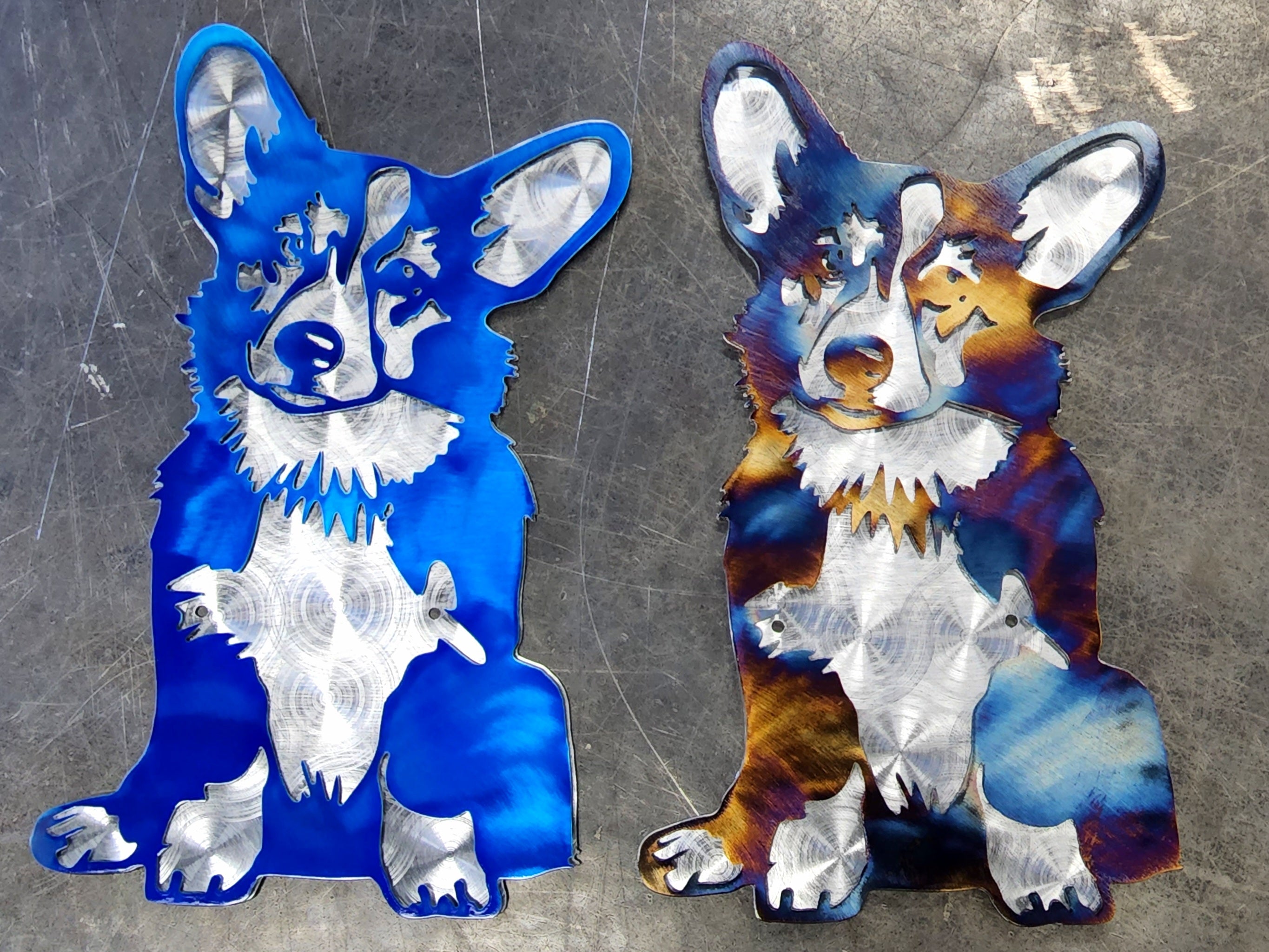 Corgi Docked Tail Metal Art