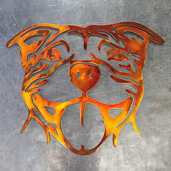 Pitbull Metal Wall Art | Custom Powder Coated Steel | Made in USA