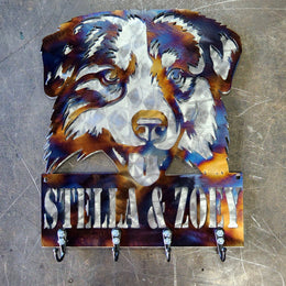 Australian Shepherd Key & Leash Hanger