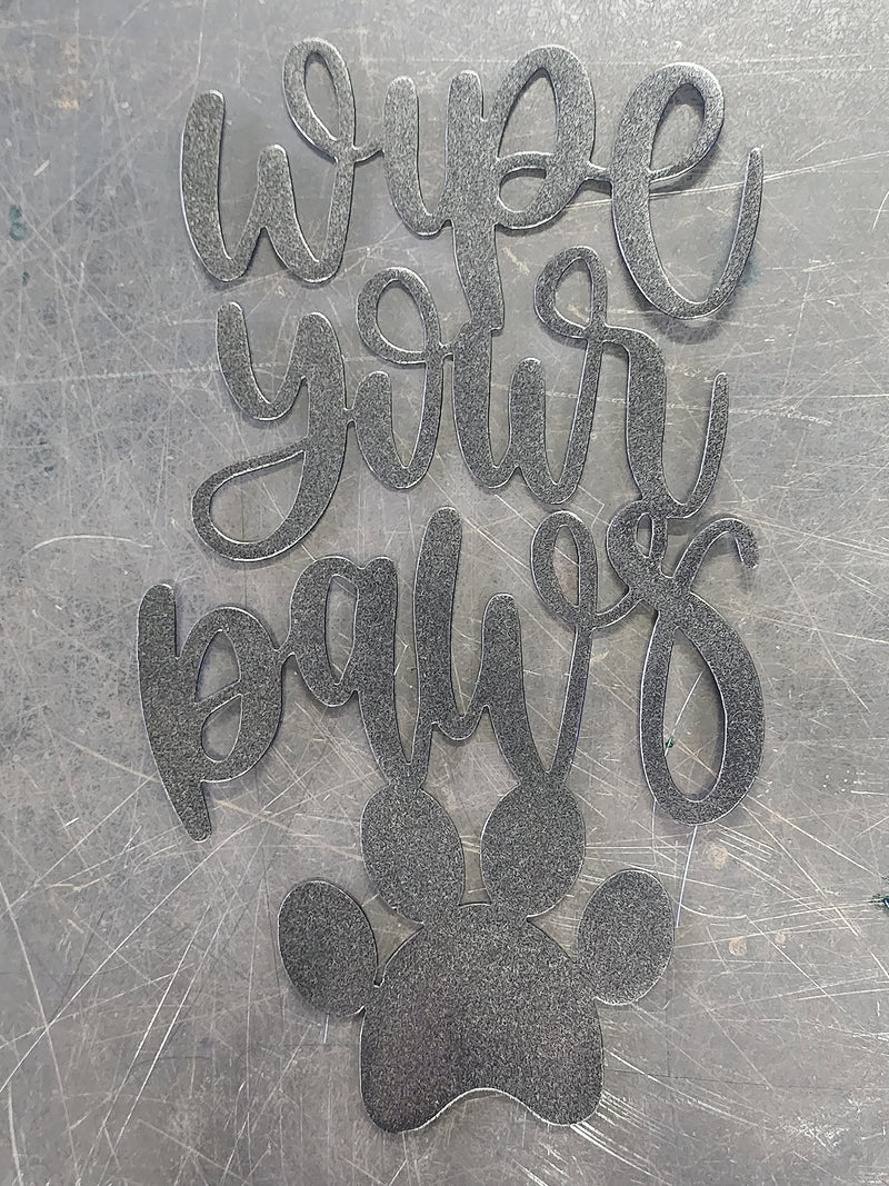 Wipe Your Paws Metal Art