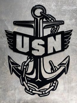Navy Anchor Metal Wall Art