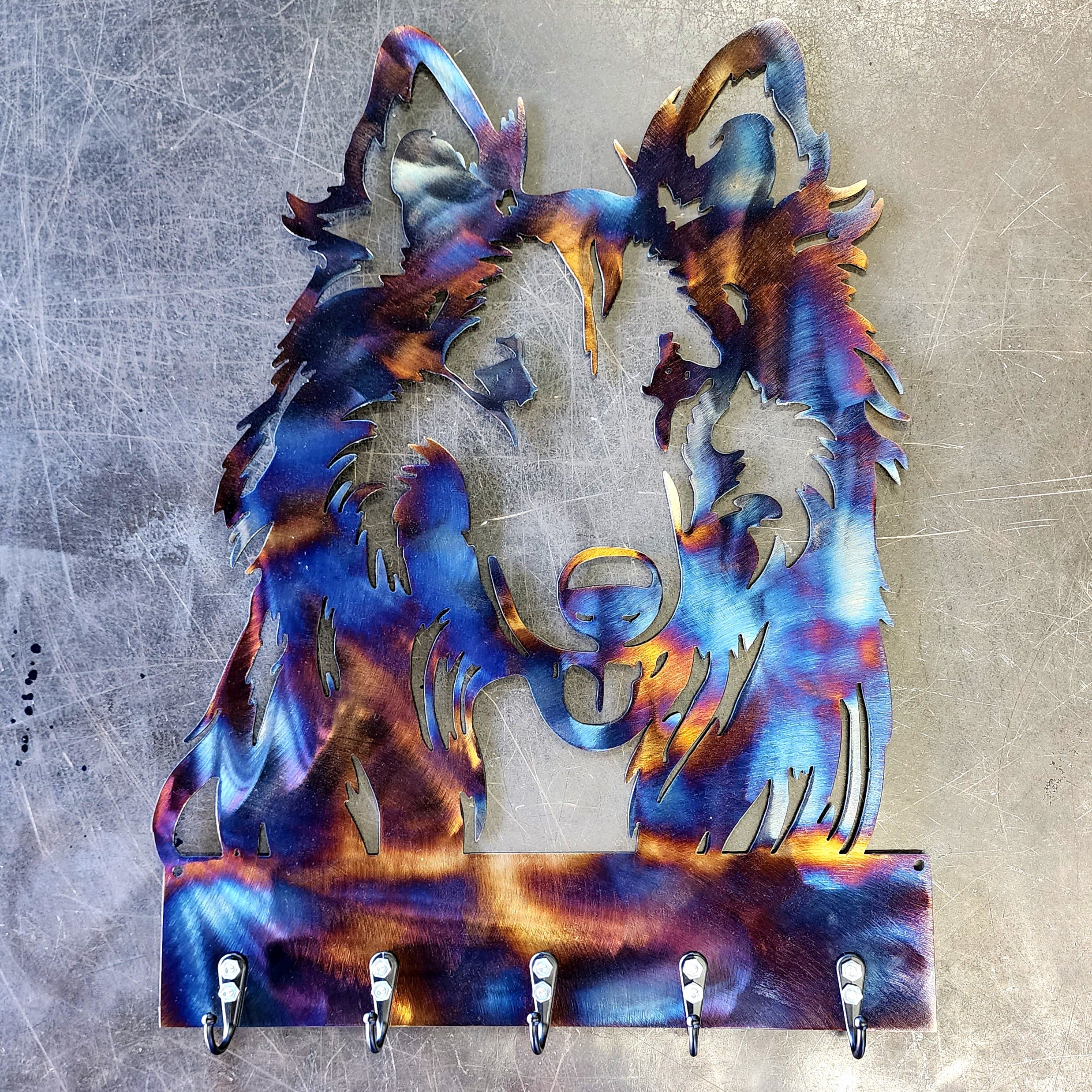 Rough Collie Key & Leash Hanger