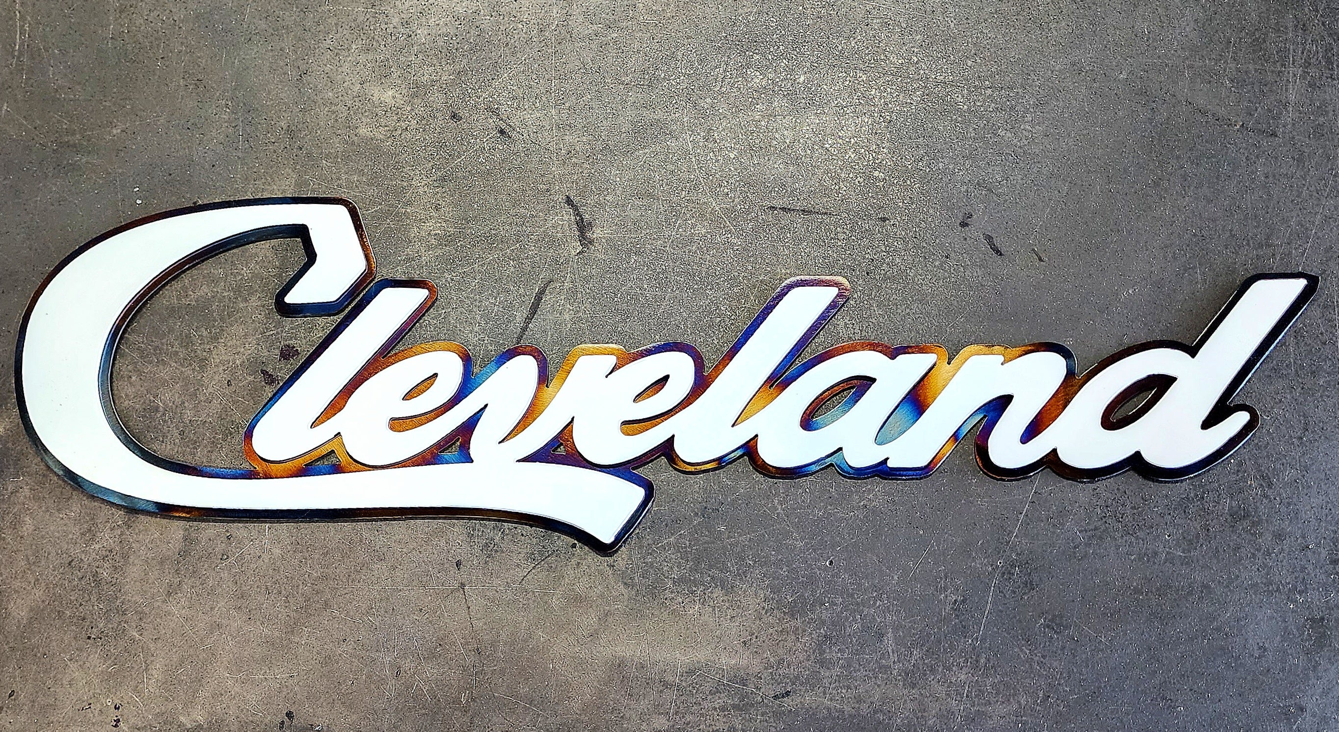 Cleveland Script Metal Art
