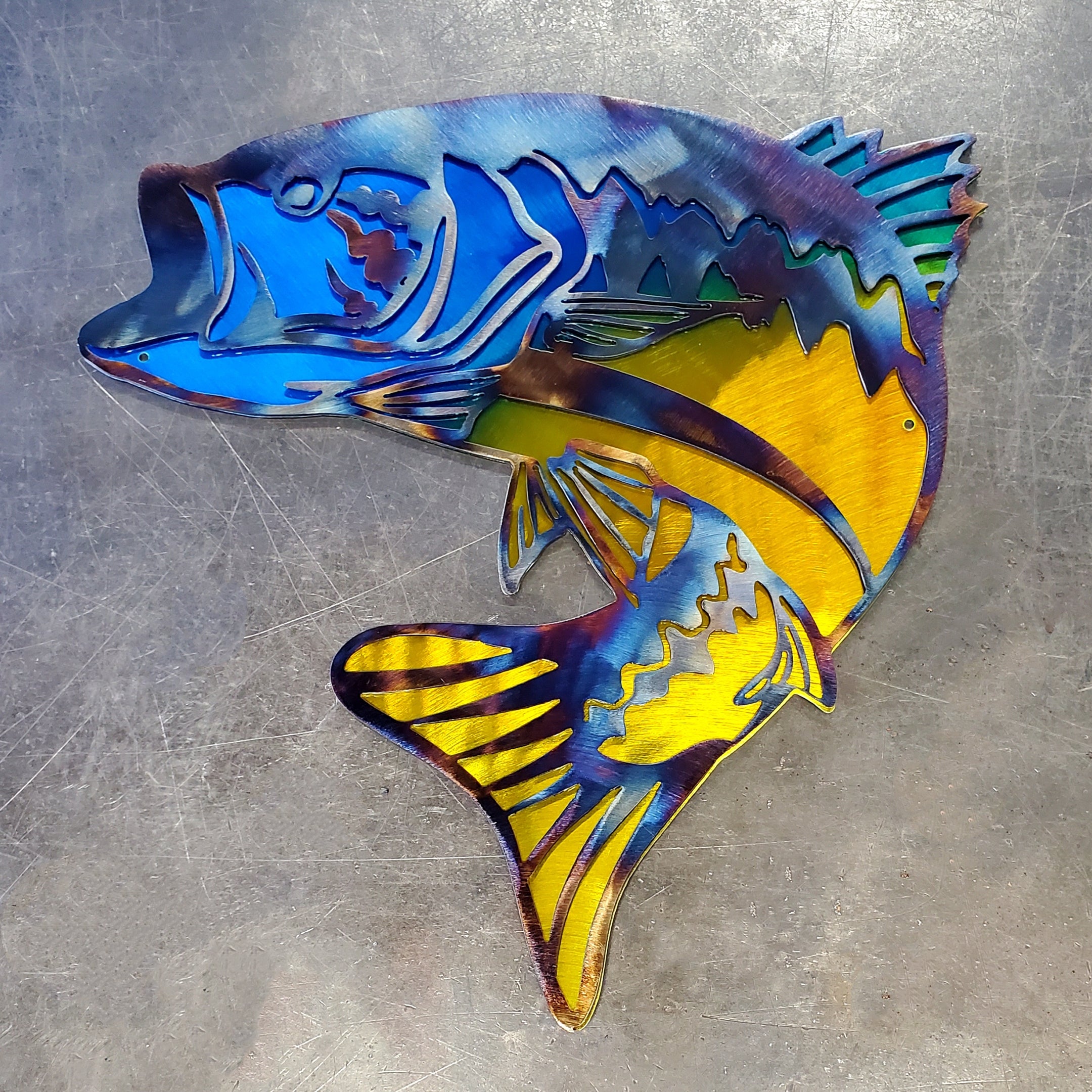 Largemouth Bass Metal Art