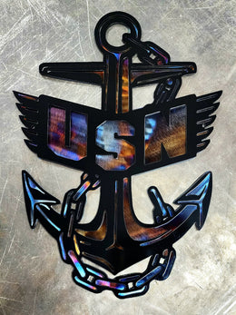 Navy Anchor Metal Wall Art