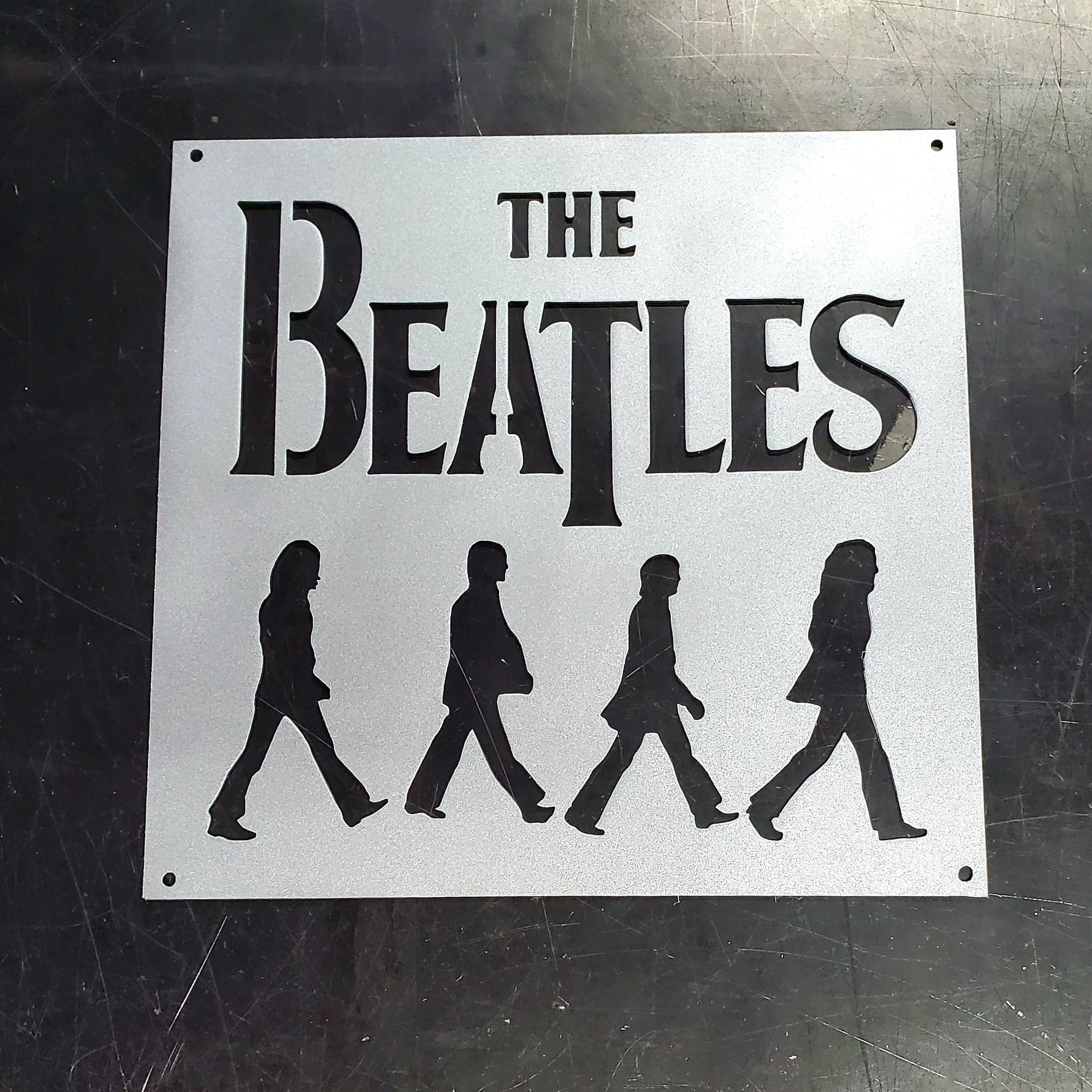 THE BEATLES ポスター シルバー メタリック Beatles Metal Wall Art