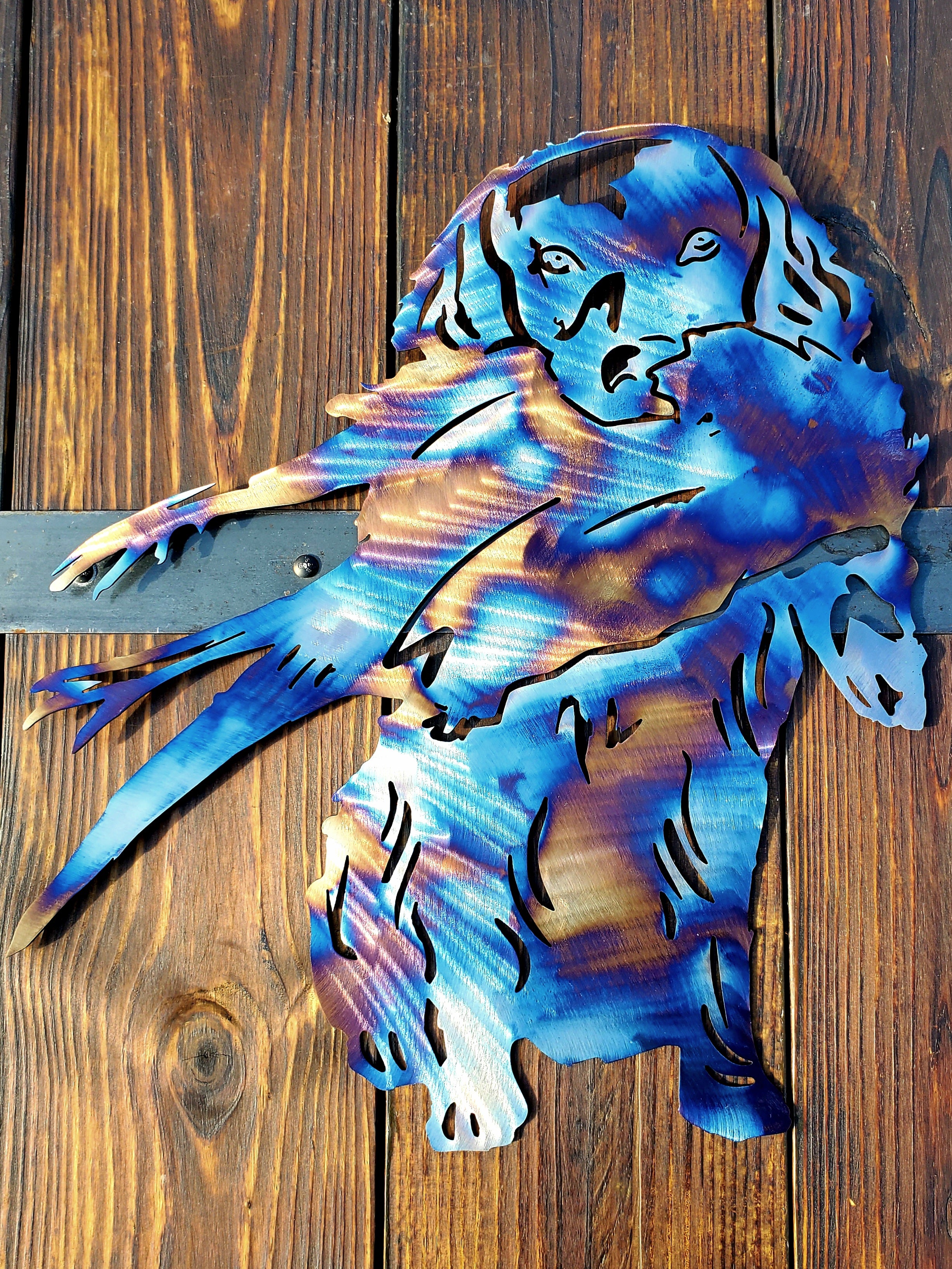 Boykin Spaniel & Pheasant Metal Art