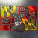 Buck Hunting Maryland Flag Metal Art Home Decor Wall Decor Fabrication Welding Welder Annapolis Maryland Custom Personalized Gift