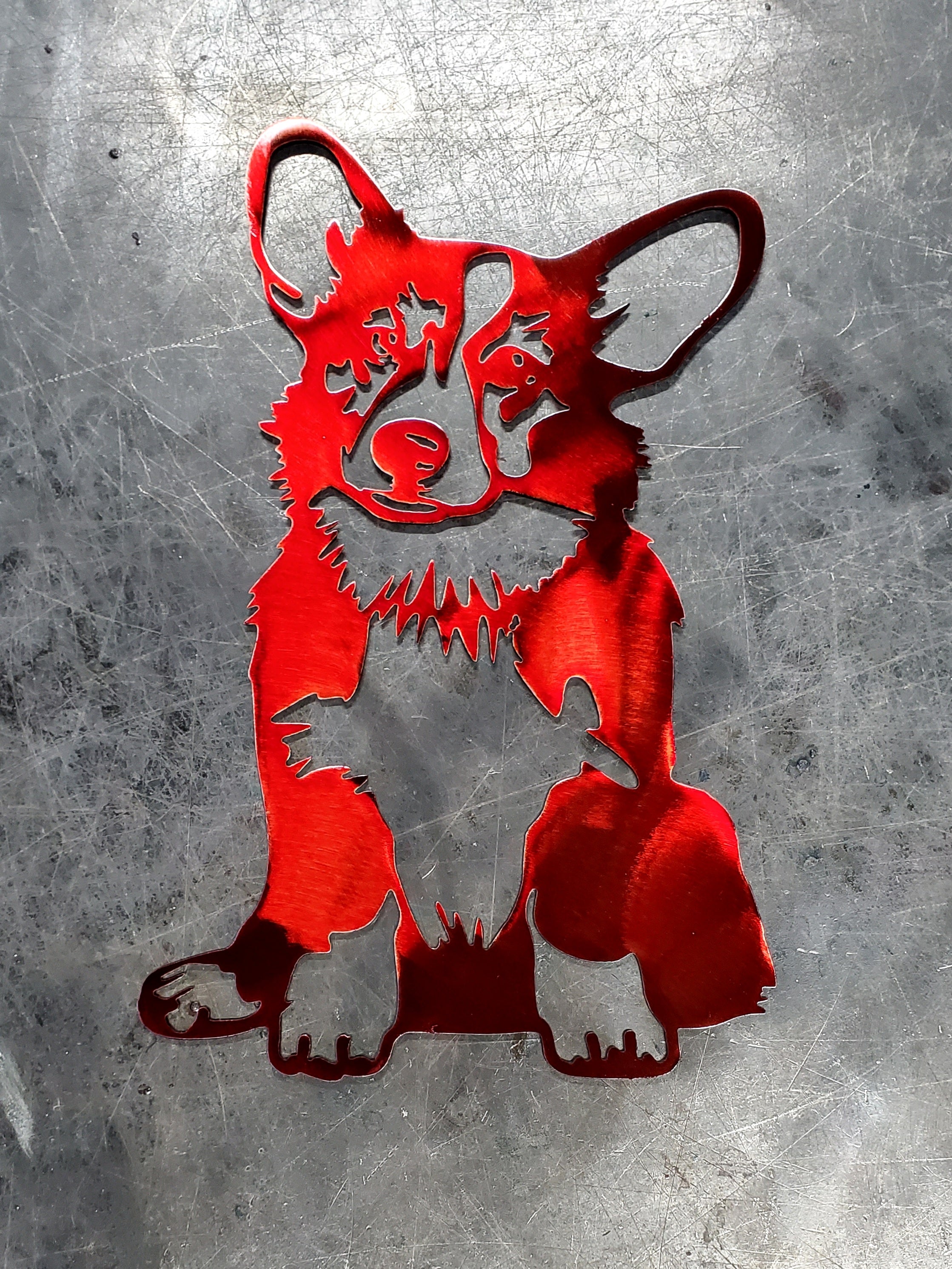 Corgi Docked Tail Metal Art