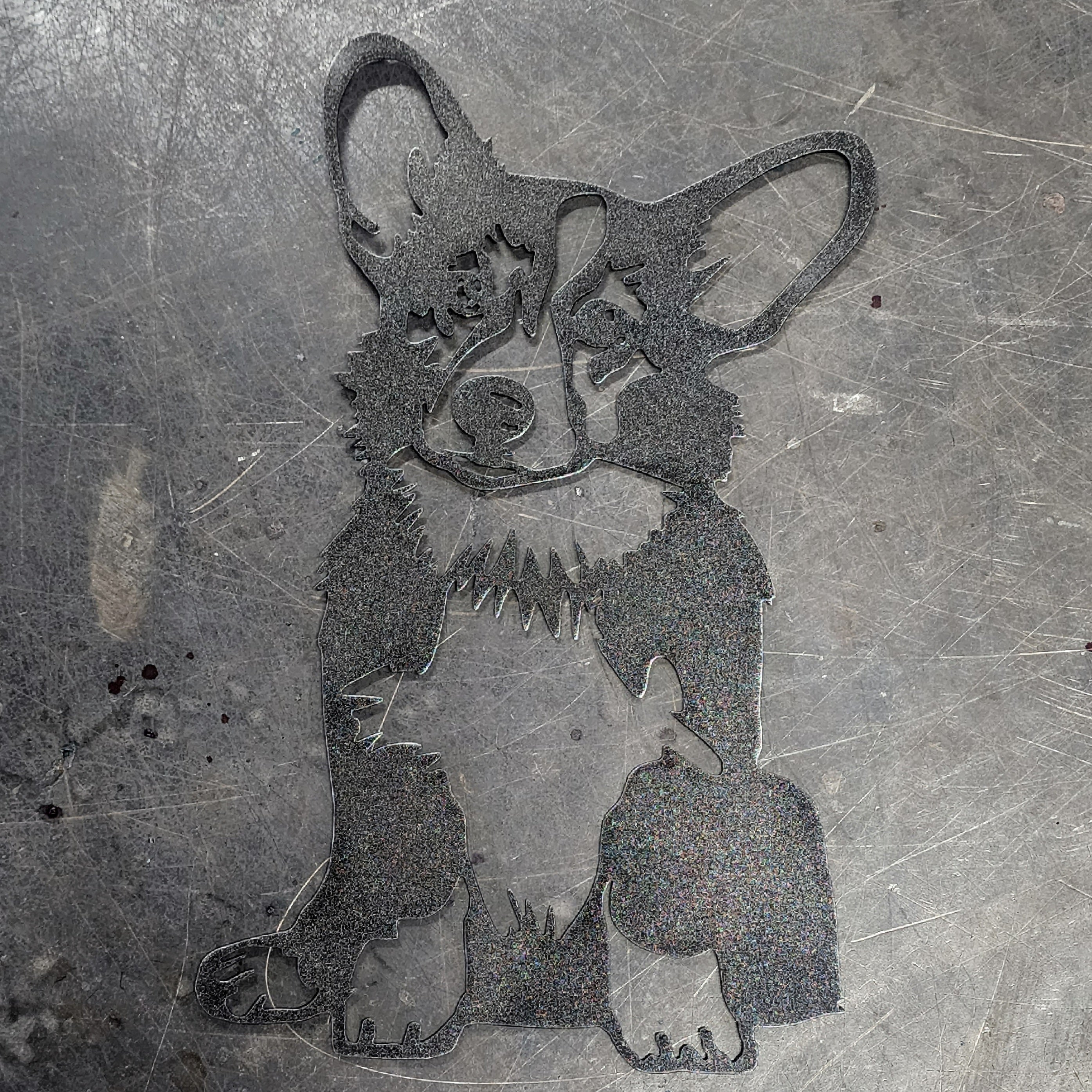 Corgi Docked Tail Metal Art