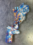 Giraffe Mom & Baby Metal Art