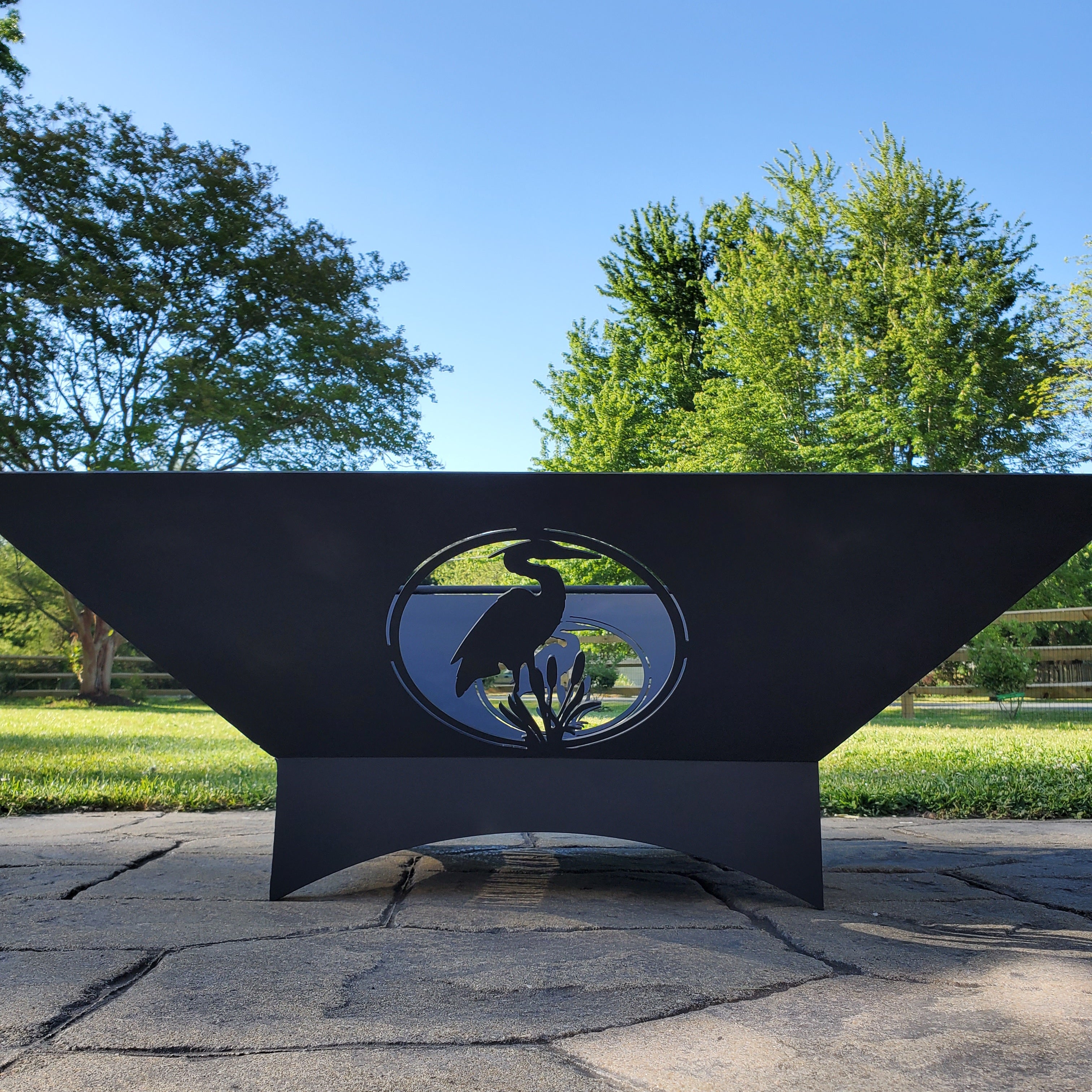Blue Heron- Fire Pit Side Design