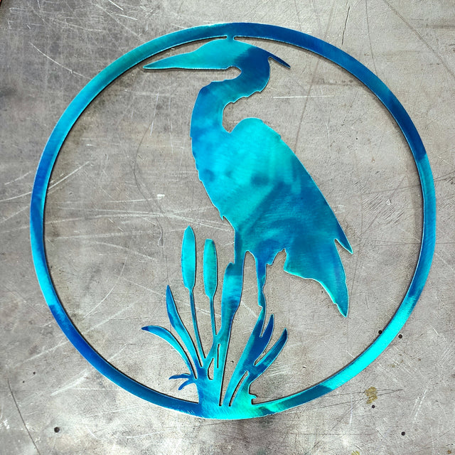 Blue Heron Metal Wall Art #1