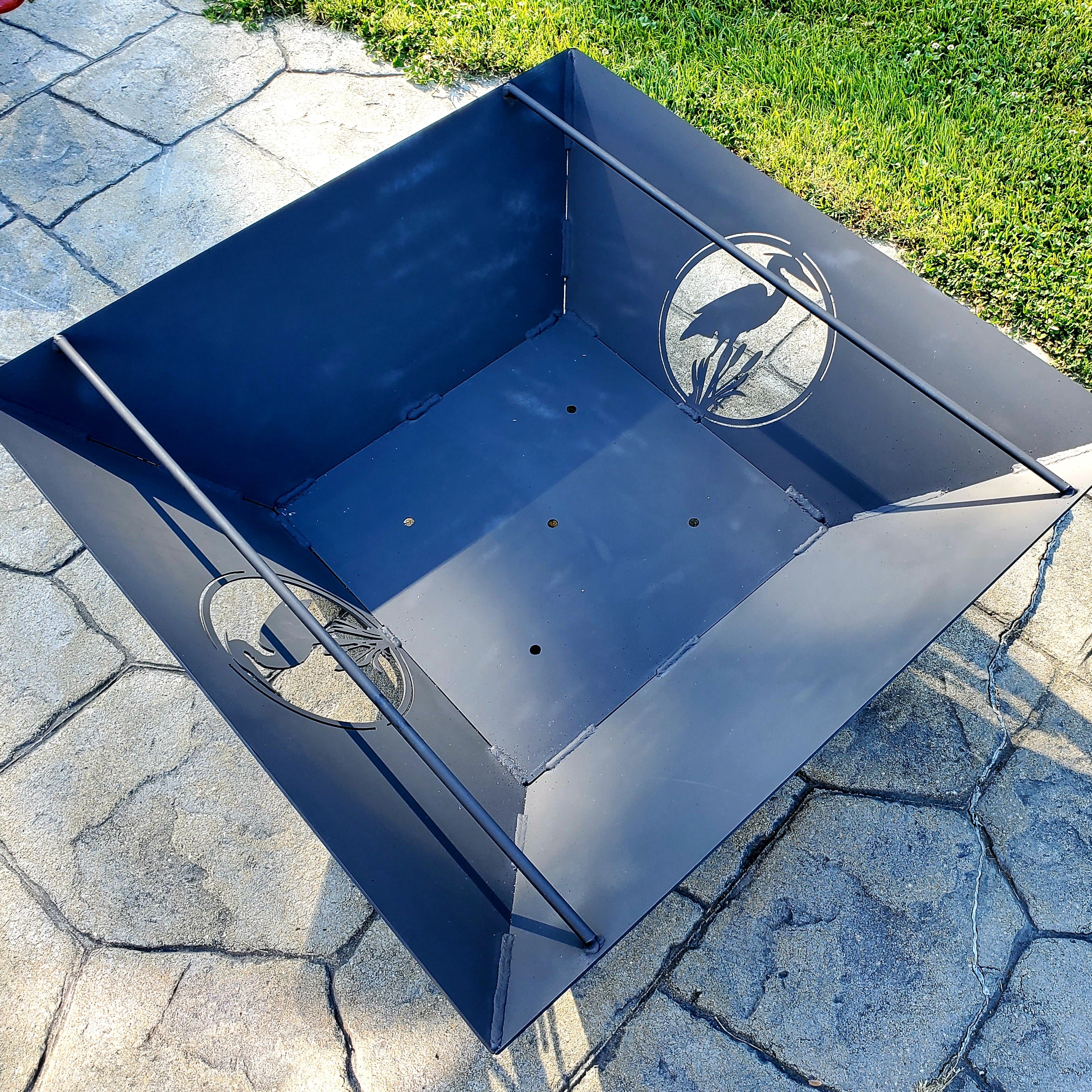 Blue Heron- Fire Pit Side Design