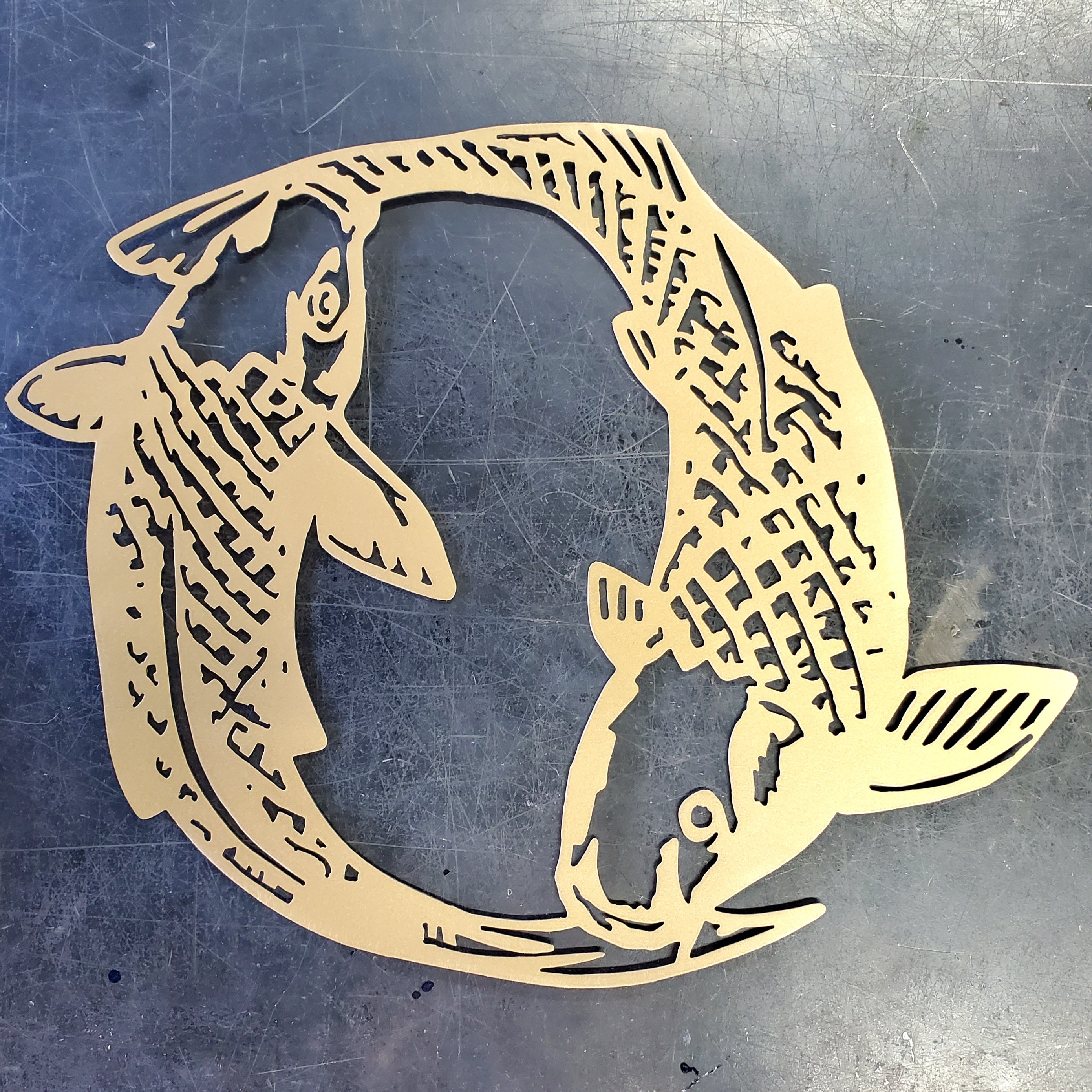 Koi Fish Metal Art