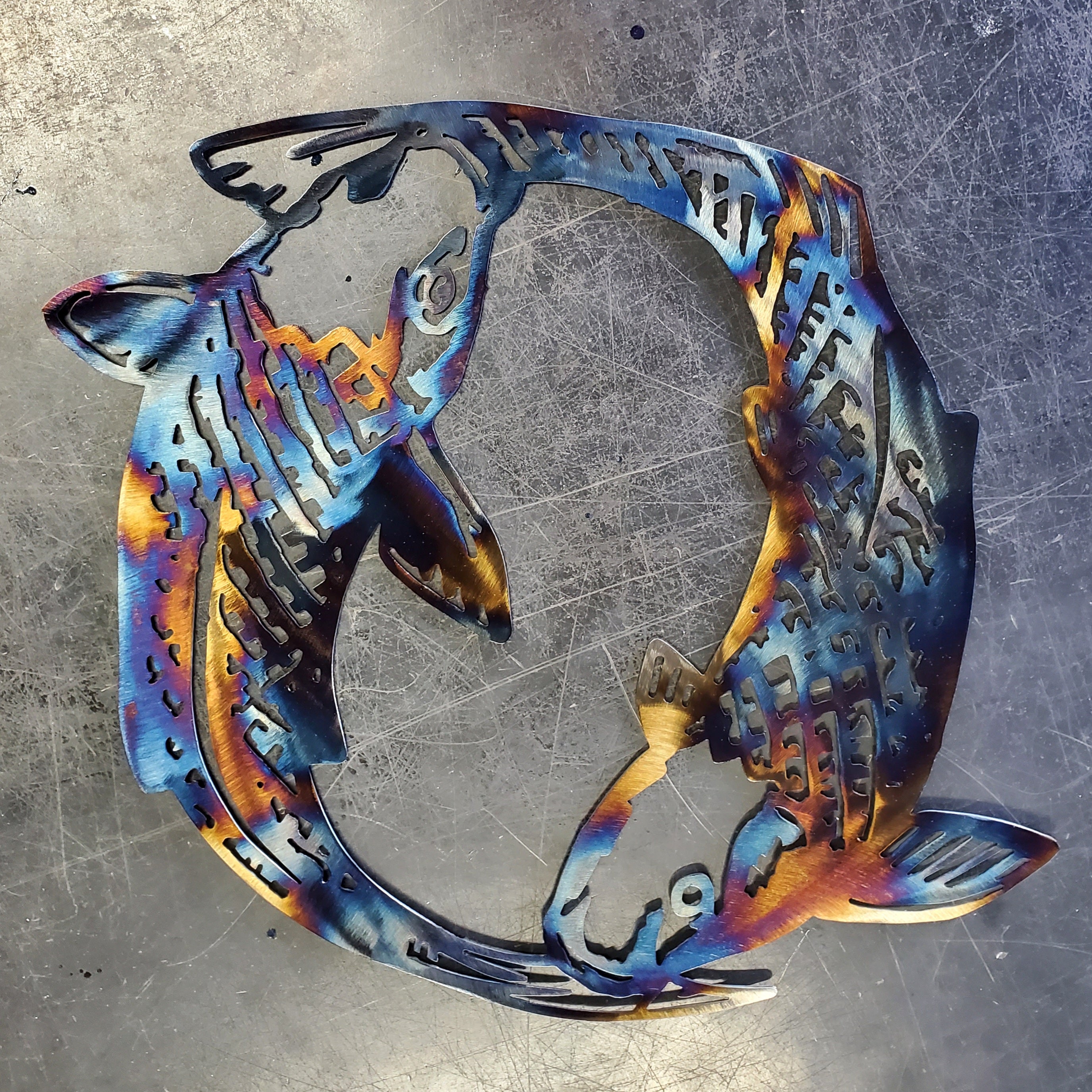 Koi Fish Metal Art