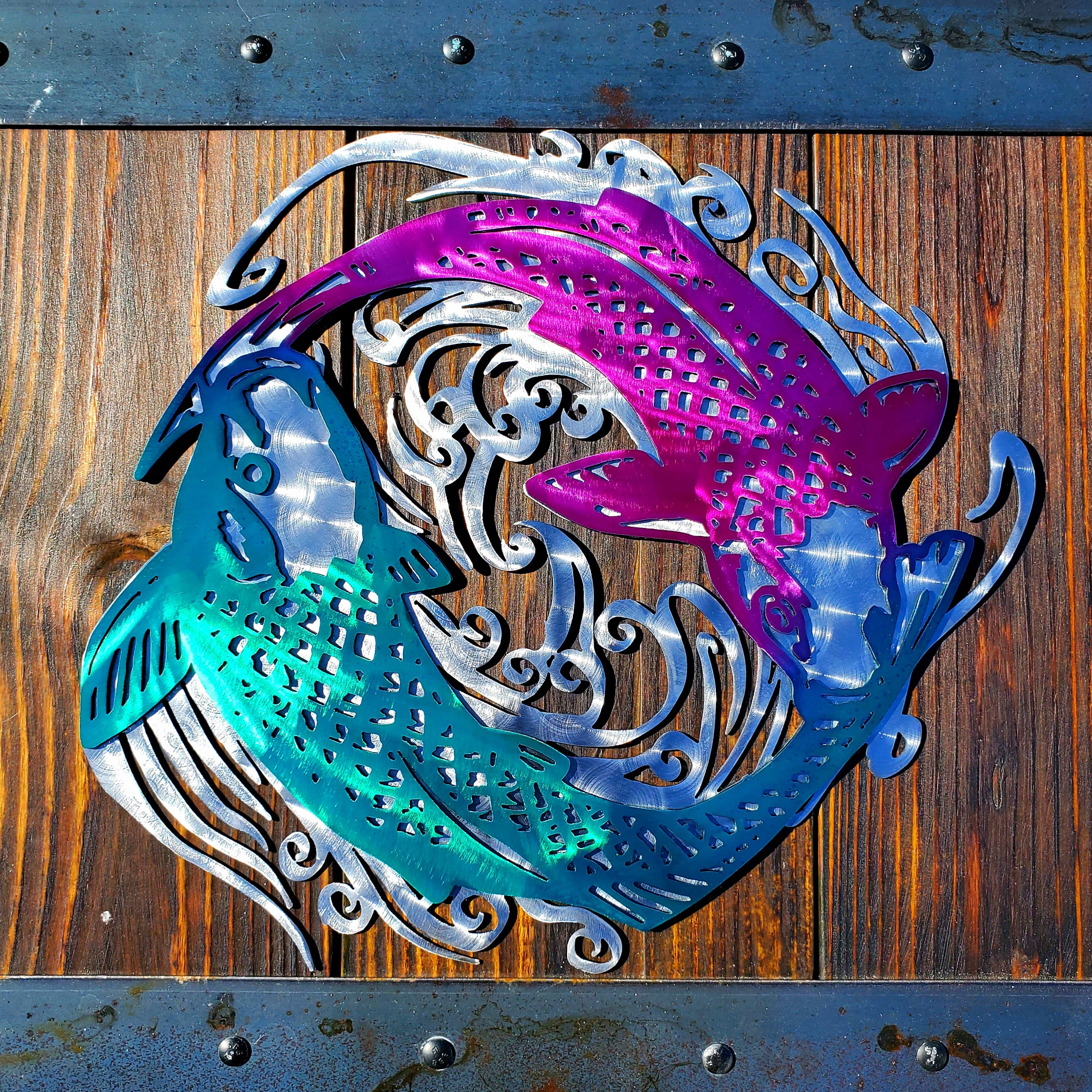 Koi Fish Metal Art