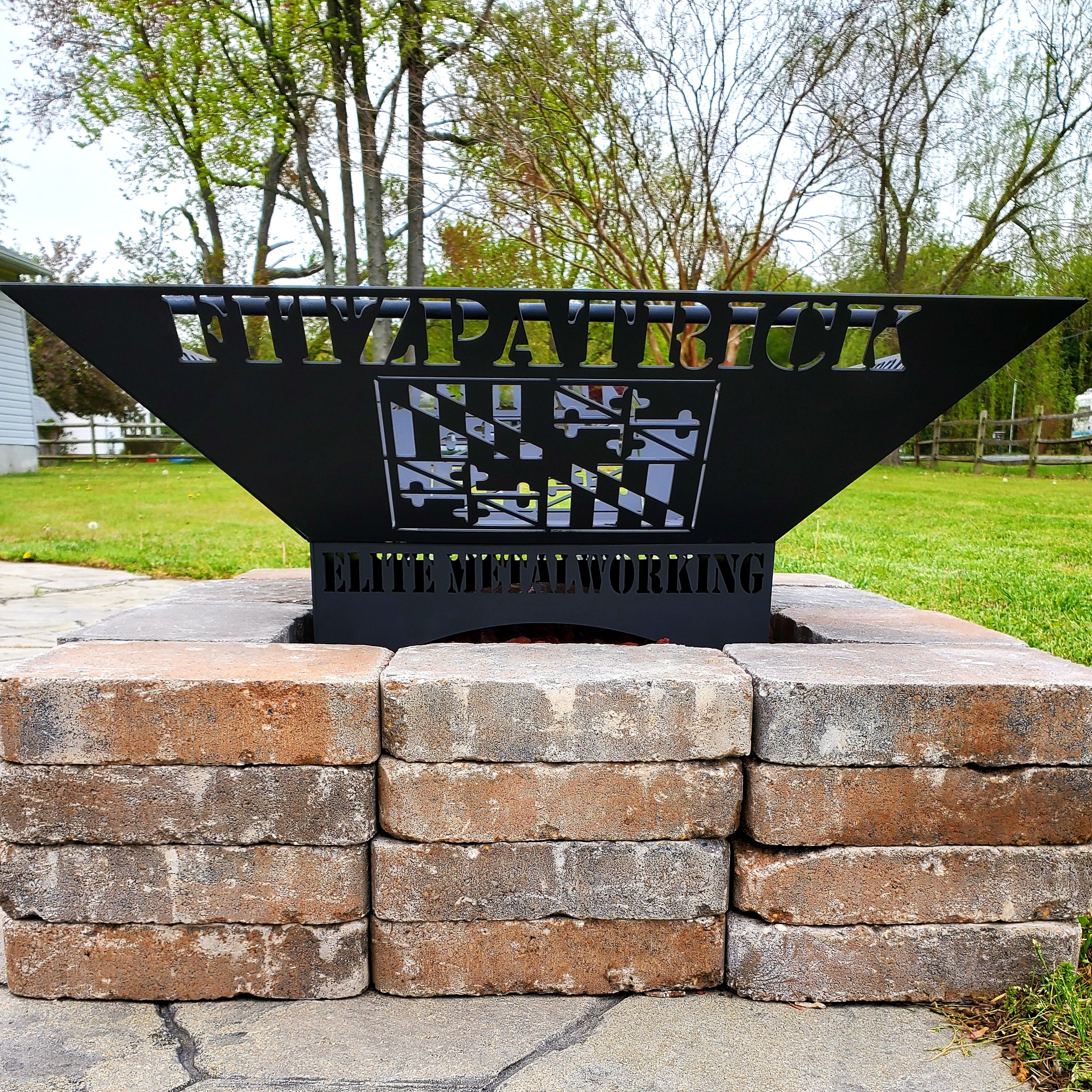 Maryland Flag-Fire Pit Side Design