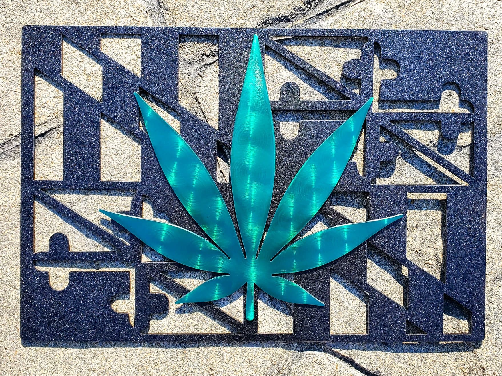 Maryland Flag Cannabis 420 Marijuana Mary Jane Metal Art Home Decor Wall Decor Fabrication Welding Welder Annapolis Maryland Custom Personalized Gift
