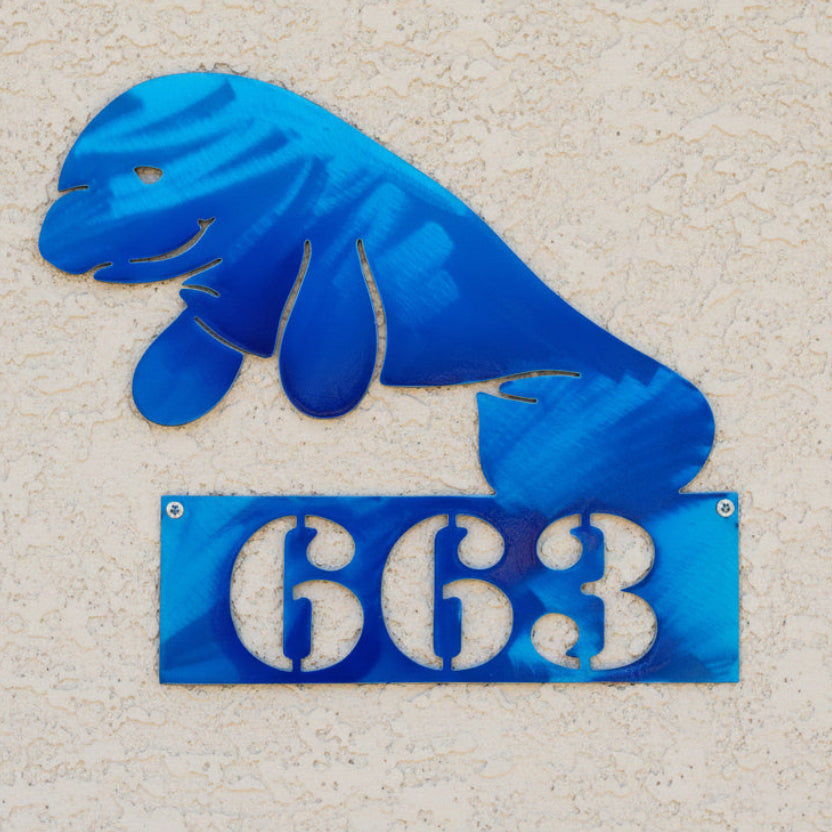 Manatee Address & Name Sign