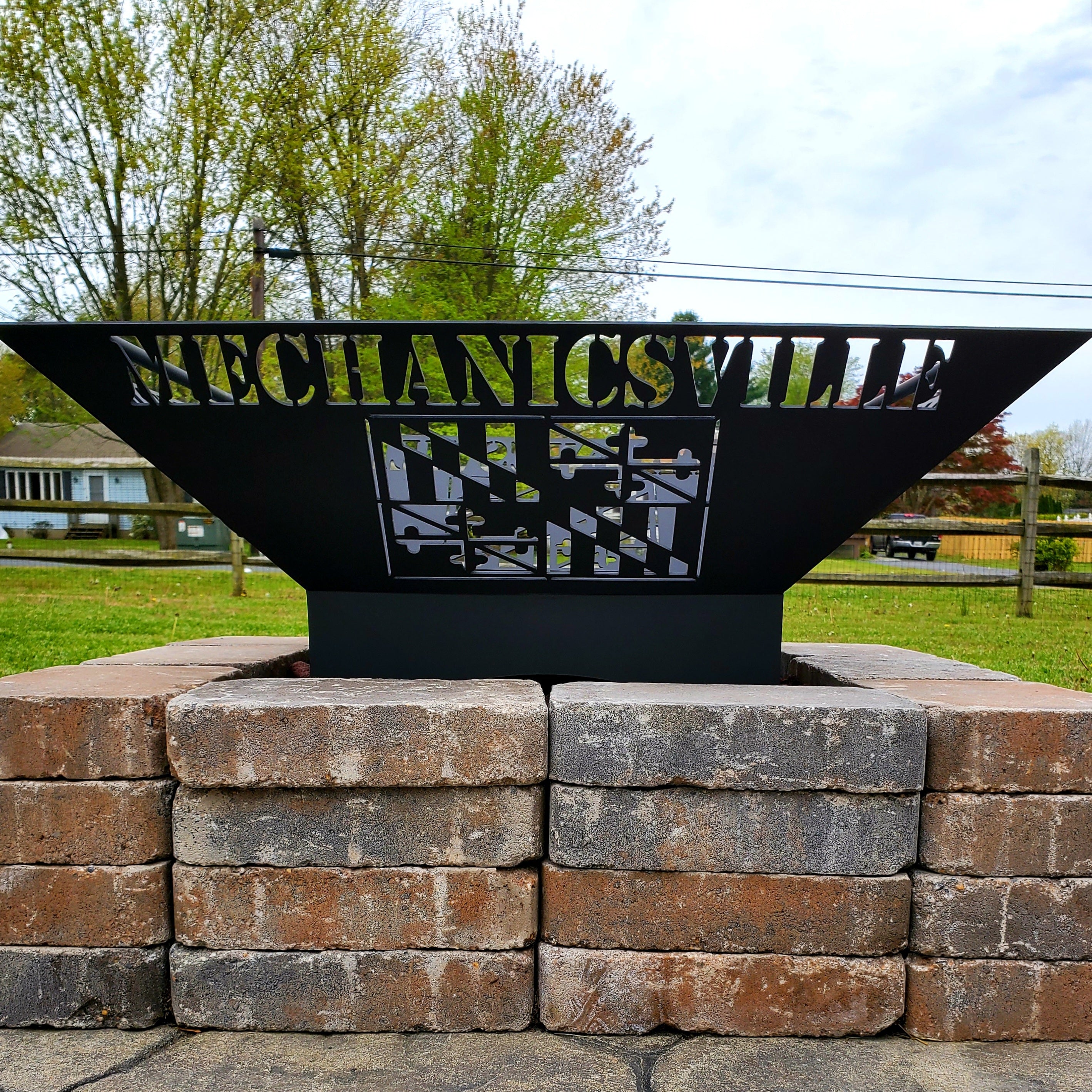 Maryland Flag-Fire Pit Side Design