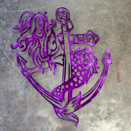 Mermaid & Anchor Metal Wall Art