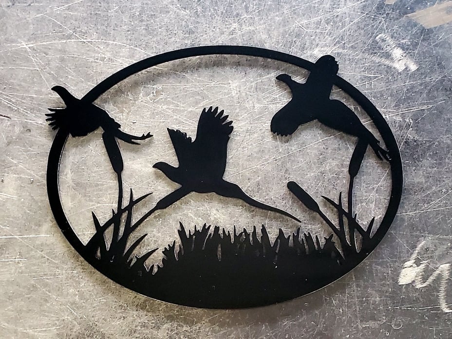 Pheasants Flushing Metal Art
