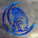 Pug "On The Moon" Metal Art