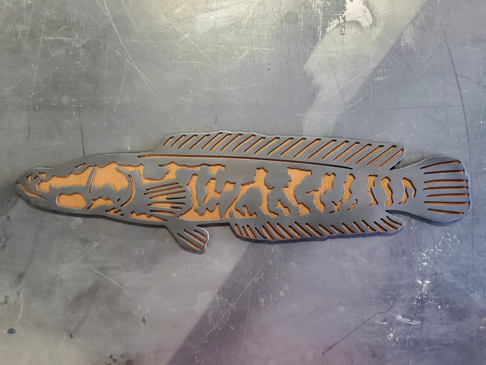 Northern Snakehead #2 Metal Art